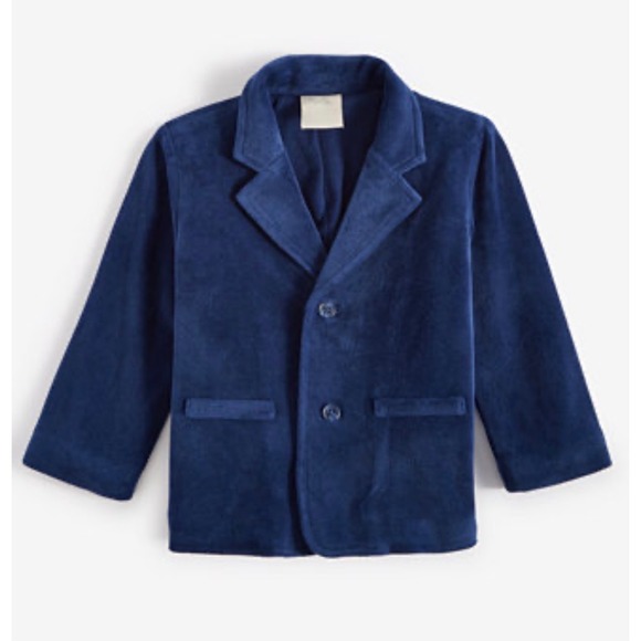 First Impressions Other - First Impressions Boys Navy Sea Velvet Blazer Jacket 18 Months